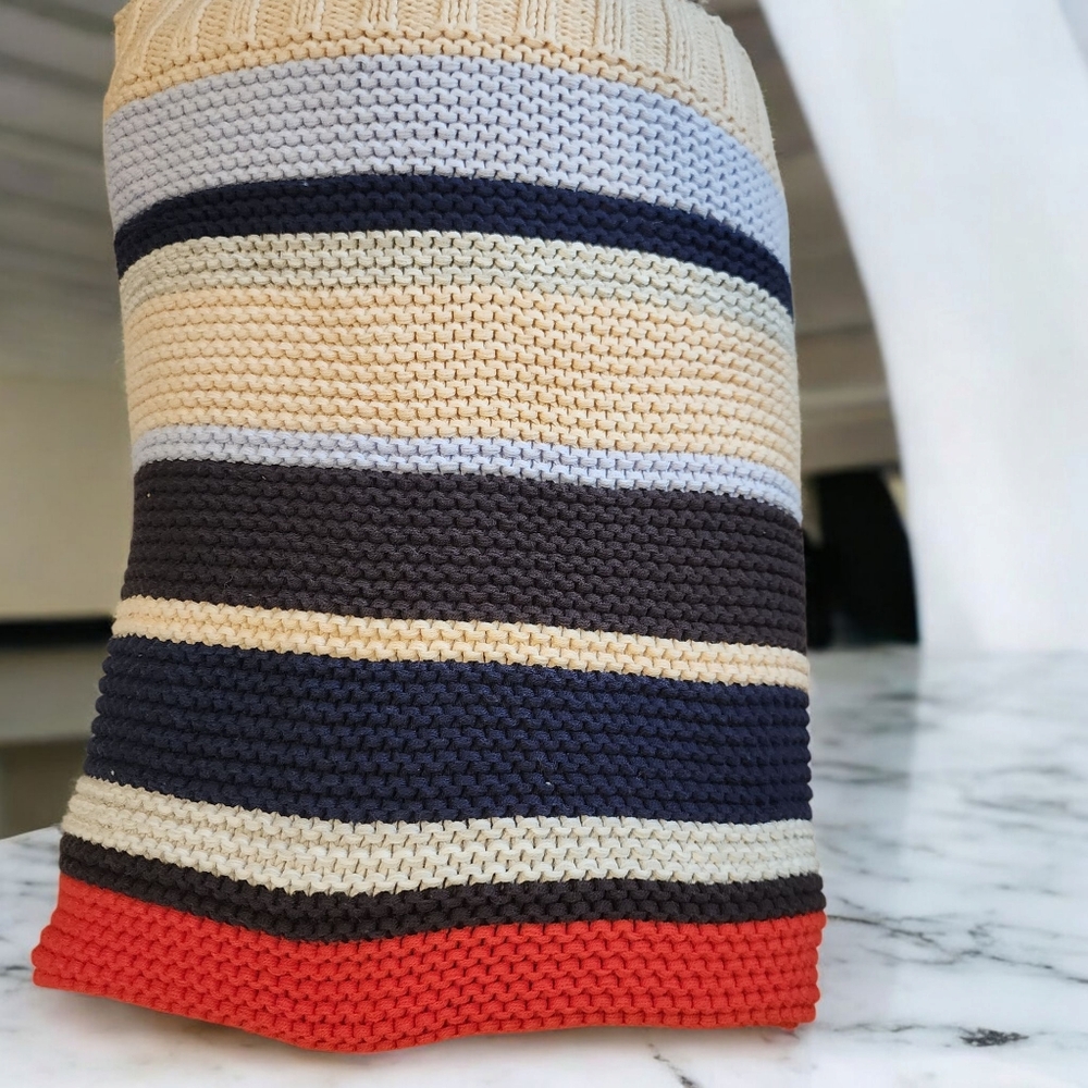 J.Crew • Striped Colorful Multicolored Blanket 50x 70 NWOT